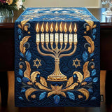 Quilted Table Runner – Illuminated Menorah