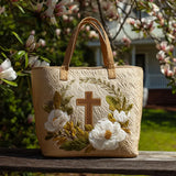 Sacred Cross Quilted Tote Bag