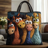 Playful Ponies Quilted Tote Bag