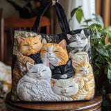 Sleepy Kittens Quilted Tote Bag
