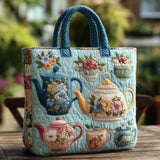 Floral Pattern Quilted Tote Bag