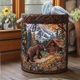 Bear Cabin Life Quilted Laundry Basket