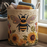 Bee Cozy Quilted Laundry Basket