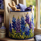 Bluebonnet Dream Path Quilted Laundry Basket