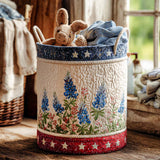 Bluebonnet Season Joy Quilted Laundry Basket