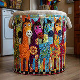 Bright Herd Quilted Laundry Basket