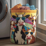 Cool Cow Quilted Laundry Basket