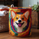 Corgi Colors Quilted Laundry Basket