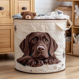 Cozy Pup Quilted Laundry Basket