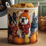 Cozy Trio Bulldog Laundry Basket Quilted Laundry Basket