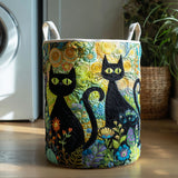 Feline Fiesta Quilted Laundry Basket