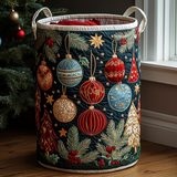 Festive Charm Quilted Laundry Basket