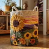 Flourishing Sunshine Quilted Laundry Basket
