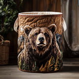 Forest Bear Stroll Quilted Laundry Basket
