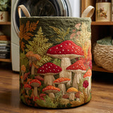 Forest Mushroom Quilted Laundry Basket