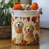 Golden Days Mood Quilted Laundry Basket