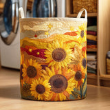 Golden Field Quilted Laundry Basket