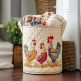 Happy Henhouse Quilted Laundry Basket
