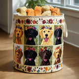 Labrador Gather Quilted Laundry Basket
