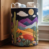 Moonlit Dunes Quilted Laundry Basket