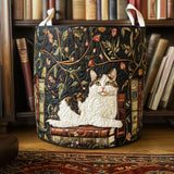 Mystic Cat Quilted Laundry Basket
