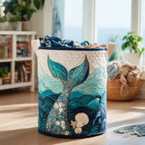 Mystic Current Quilted Laundry Basket