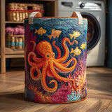 Mystic Octopus Quilted Laundry Basket