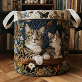 Paws in the Garden Quilted Laundry Basket