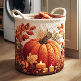 Pumpkin Harvest Quilted Laundry Basket