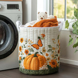 Pumpkin Mornings Quilted Laundry Basket