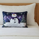 Cushion Cover – Purple Snowman