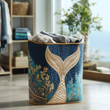 Shimmer Tide Quilted Laundry Basket