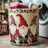 Snowy Gnome Quilted Laundry Basket