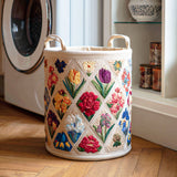 Spring Blossom Field Quilted Laundry Basket