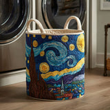Starry Flow Quilted Laundry Basket