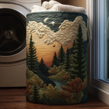 Twilight Pines Quilted Laundry Basket