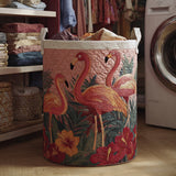 Sunshine Flamingos Laundry Basket Quilted Laundry Basket