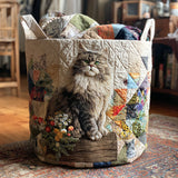 The Whisker Crew Quilted Laundry Basket
