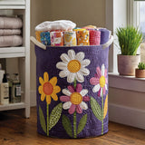 Timeless Blooming Quilted Laundry Basket