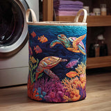 Turtle Bay Quilted Laundry Basket