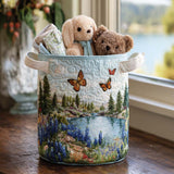 Whispers of Bluebonnet Quilted Laundry Basket