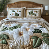 White Hibiscus 3-Piece Bedding Set
