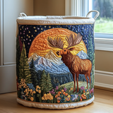 Wild Moose Quilted Laundry Basket