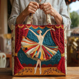 Elegant Ballerina Quilted Tote Bag