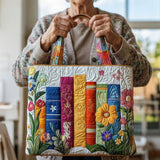 Floral Library Quilted Tote Bag